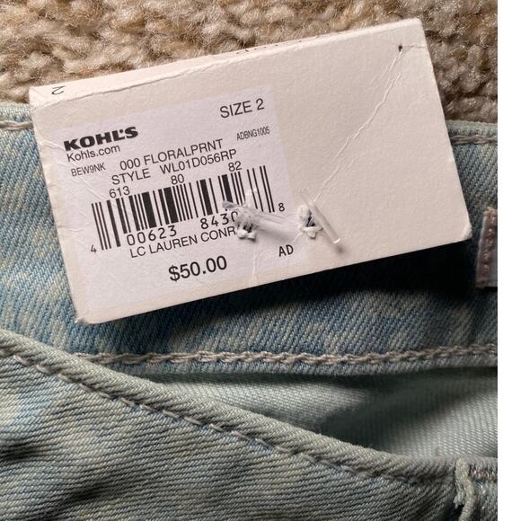 Lauren Conrad Floral Cropped Light Wash Skinny Jeans - Picture 12 of 12